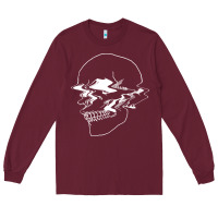 Burgundy creepy cool egirl eboy pastel goth vaporwave glitch skull sweatshirt Long Sleeve Tee - linhVisuals