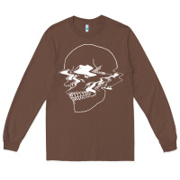Creepy Cool Egirl Eboy Pastel Goth Vaporwave Glitch Skull Sweatshirt Long Sleeve Tee | Teevron