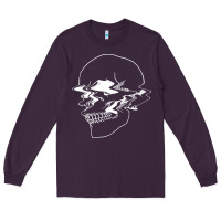 Plum creepy cool egirl eboy pastel goth vaporwave glitch skull sweatshirt Long Sleeve Tee - linhVisuals