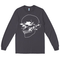 Smoke creepy cool egirl eboy pastel goth vaporwave glitch skull sweatshirt Long Sleeve Tee - linhVisuals
