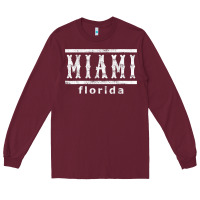 Burgundy miami florida souvenir t shirt Long Sleeve Tee - linhVisuals