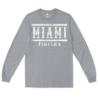 Heather Grey miami florida souvenir t shirt Long Sleeve Tee - linhVisuals