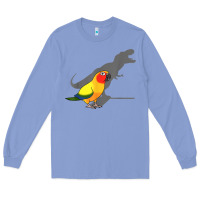 Colony Blue cute screaming parrot, birb memes, funny t rex sun conure t shirt Long Sleeve Tee - linhVisuals