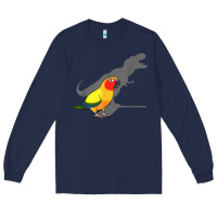 Navy cute screaming parrot, birb memes, funny t rex sun conure t shirt Long Sleeve Tee - linhVisuals