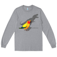 Heather Grey cute screaming parrot, birb memes, funny t rex sun conure t shirt Long Sleeve Tee - linhVisuals