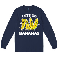 Navy lets go bananas shirt  funny fruit pun shirt  banana t shirt Long Sleeve Tee - linhVisuals