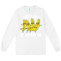 White lets go bananas shirt  funny fruit pun shirt  banana t shirt Long Sleeve Tee - linhVisuals