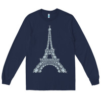 Navy eiffel tower with diamonds the parisian french love sign t shirt Long Sleeve Tee - linhVisuals