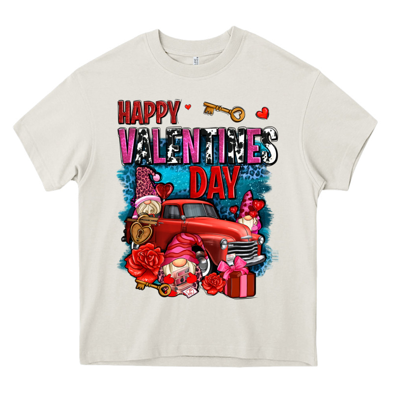 Happy Valentines Day With Gnomes And Truck Olivia Heavy Core Tee by OliviaCreatesArt | Teevron