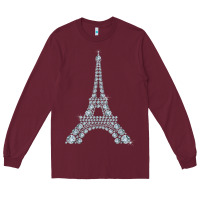Burgundy eiffel tower with diamonds the parisian french love sign t shirt Long Sleeve Tee - linhVisuals