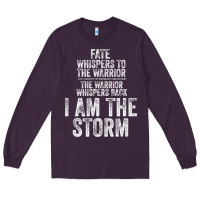 Plum fate whispers to warrior i am the storm quote gritty fighter t shirt Long Sleeve Tee - linhVisuals