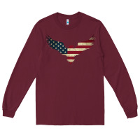 Burgundy bald eagle  america Long Sleeve Tee - linhVisuals