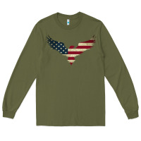 Army Green bald eagle  america Long Sleeve Tee - linhVisuals