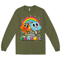 Army Green cn the amazing world of gumball & darwin rainbow portrait pullover hoo Long Sleeve Tee - linhVisuals