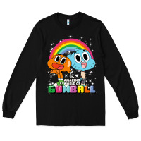 Black cn the amazing world of gumball & darwin rainbow portrait pullover hoo Long Sleeve Tee - linhVisuals