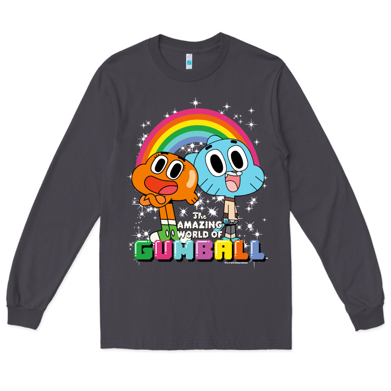Cn The Amazing World Of Gumball & Darwin Rainbow Portrait Pullover Hoo Long Sleeve Tee by linhVisuals | Teevron