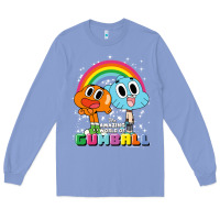 Colony Blue cn the amazing world of gumball & darwin rainbow portrait pullover hoo Long Sleeve Tee - linhVisuals