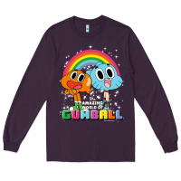 Plum cn the amazing world of gumball & darwin rainbow portrait pullover hoo Long Sleeve Tee - linhVisuals