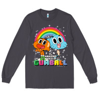 Smoke cn the amazing world of gumball & darwin rainbow portrait pullover hoo Long Sleeve Tee - linhVisuals