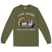 Army Green funny opossum possum tee live weird fake your death t shirt Long Sleeve Tee - linhVisuals