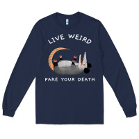 Navy funny opossum possum tee live weird fake your death t shirt Long Sleeve Tee - linhVisuals