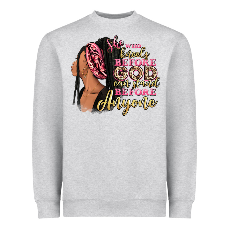 She Who Kneels Before God Can Stand Before Anyone Heavyweight Sweatshirt by RanaPortraitStore | Teevron