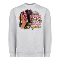Heather Grey She who kneels before god can stand before anyone Heavyweight Sweatshirt - RanaPortraitStore