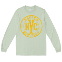 Matcha harlem new york nyc vintage sign distressed amber print t shirt Long Sleeve Tee - linhVisuals