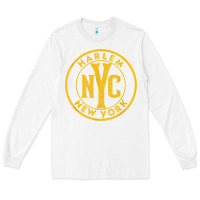 White harlem new york nyc vintage sign distressed amber print t shirt Long Sleeve Tee - linhVisuals