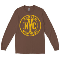 Chestnut harlem new york nyc vintage sign distressed amber print t shirt Long Sleeve Tee - linhVisuals