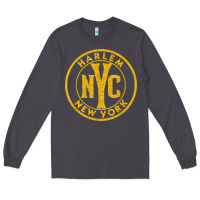 Smoke harlem new york nyc vintage sign distressed amber print t shirt Long Sleeve Tee - linhVisuals