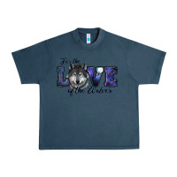 Midnight Navy for the love of the wolves Urban Heavy Tee - RanaPortraitStore