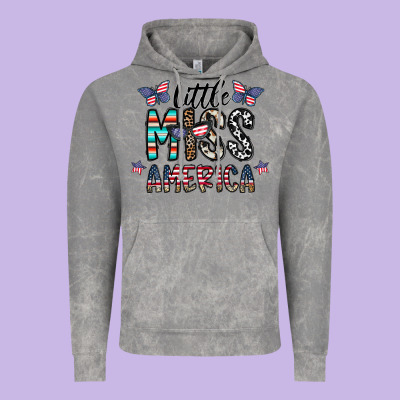 Little Miss America Vintage Hoodie Designed By Cowhidedigitalart