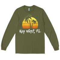 Army Green retro key west t shirt florida beach shirt Long Sleeve Tee - linhVisuals