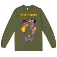 Army Green free throws or bows basketball baby gender reveal t shirt Long Sleeve Tee - linhVisuals