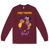 Burgundy free throws or bows basketball baby gender reveal t shirt Long Sleeve Tee - linhVisuals