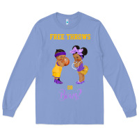 Colony Blue free throws or bows basketball baby gender reveal t shirt Long Sleeve Tee - linhVisuals
