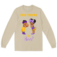Mushroom free throws or bows basketball baby gender reveal t shirt Long Sleeve Tee - linhVisuals