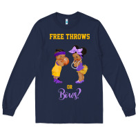 Navy free throws or bows basketball baby gender reveal t shirt Long Sleeve Tee - linhVisuals