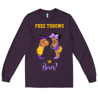 Plum free throws or bows basketball baby gender reveal t shirt Long Sleeve Tee - linhVisuals