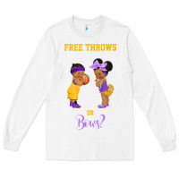 White free throws or bows basketball baby gender reveal t shirt Long Sleeve Tee - linhVisuals