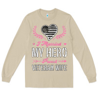 Mushroom i married my hero proud veteran wife usa military husband t shirt Long Sleeve Tee - linhVisuals