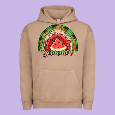 Watermelon Summer Rainbow Urban Hoodie Designed By Jasminsmagicworld