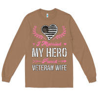 Toasted Coconut i married my hero proud veteran wife usa military husband t shirt Long Sleeve Tee - linhVisuals