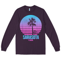 Plum sarasota florida vintage retro palm tree t shirt Long Sleeve Tee - linhVisuals