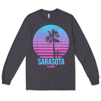 Smoke sarasota florida vintage retro palm tree t shirt Long Sleeve Tee - linhVisuals