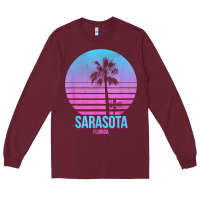 Sarasota Florida Vintage Retro Palm Tree T Shirt Long Sleeve Tee | Teevron