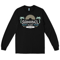 Black sanibel island retro style florida t shirt Long Sleeve Tee - linhVisuals
