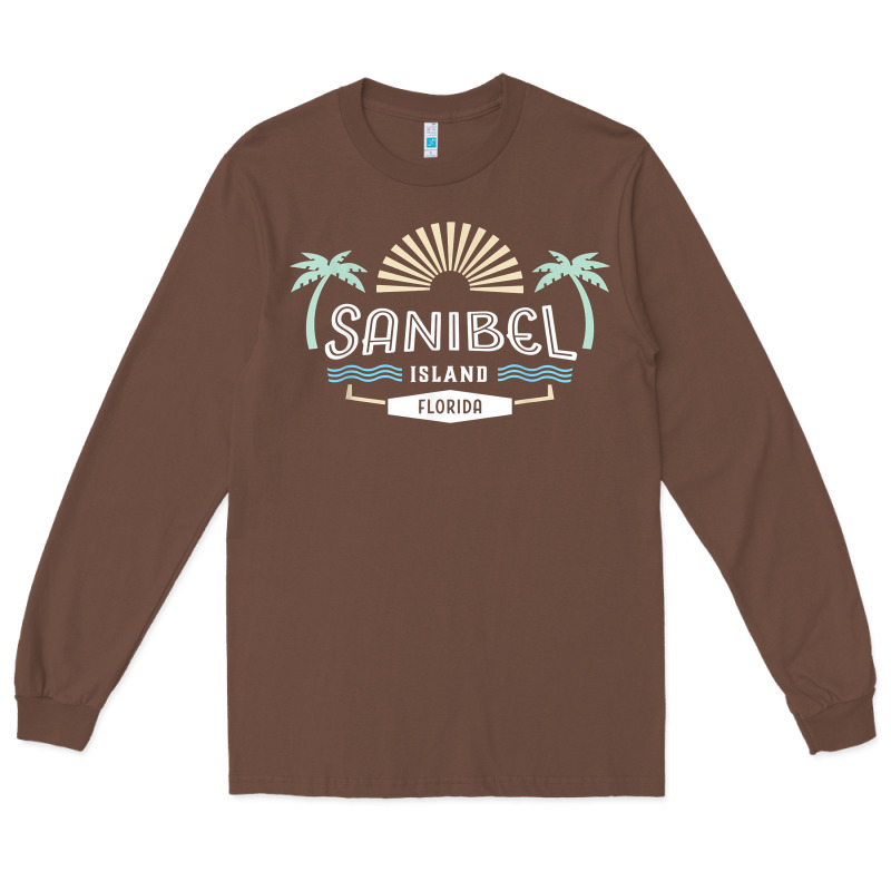 Sanibel Island Retro Style Florida T Shirt Long Sleeve Tee by linhVisuals | Teevron