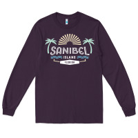 Plum sanibel island retro style florida t shirt Long Sleeve Tee - linhVisuals